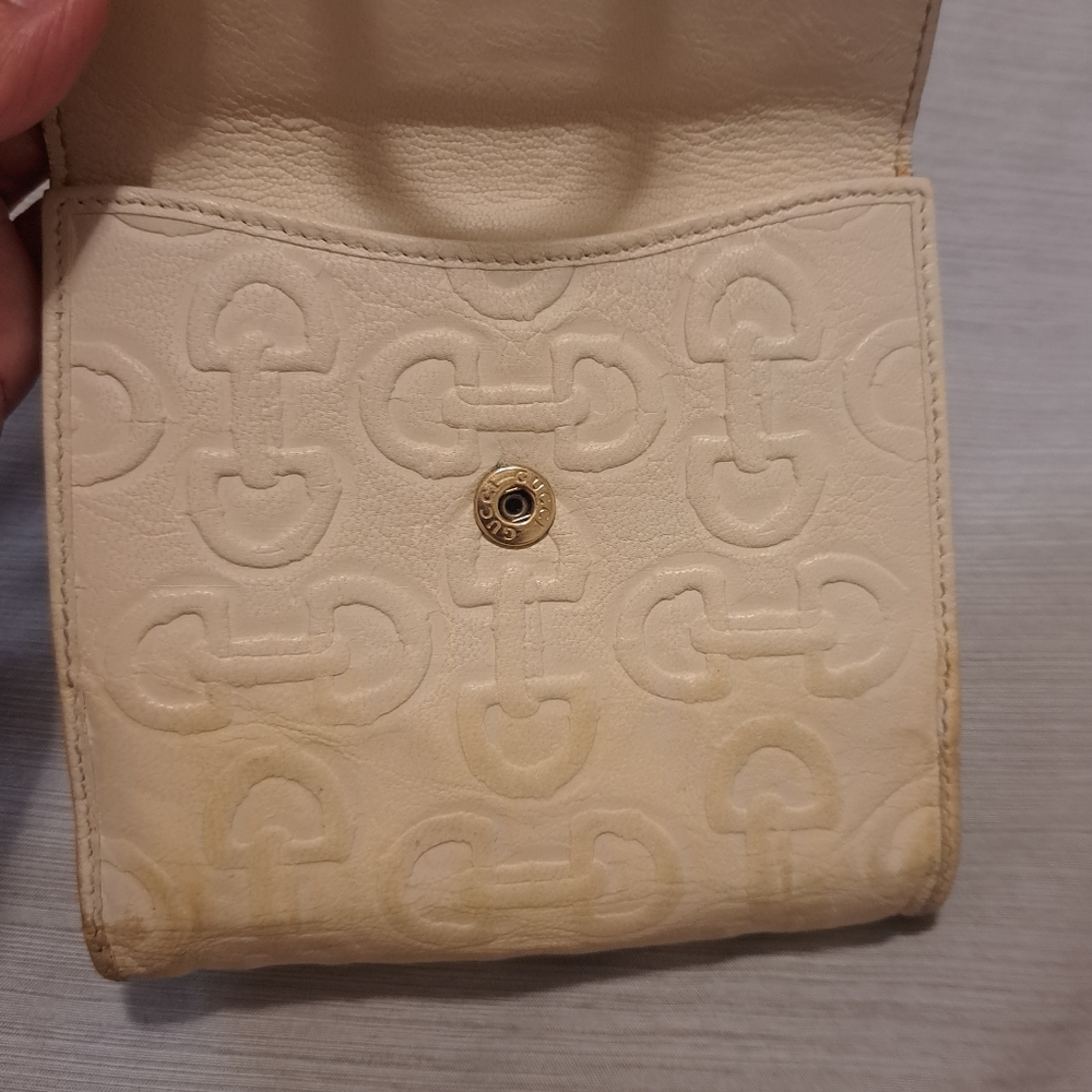 Gucci ivory white bamboo D-ring bifold wallet - Picture 7 of 14